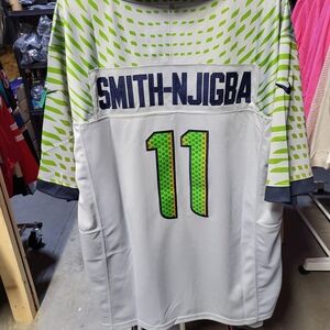 NFL Nike Seattle Seahawks SMITH NJIGBA Gray and Green Ori-Fit Jersey